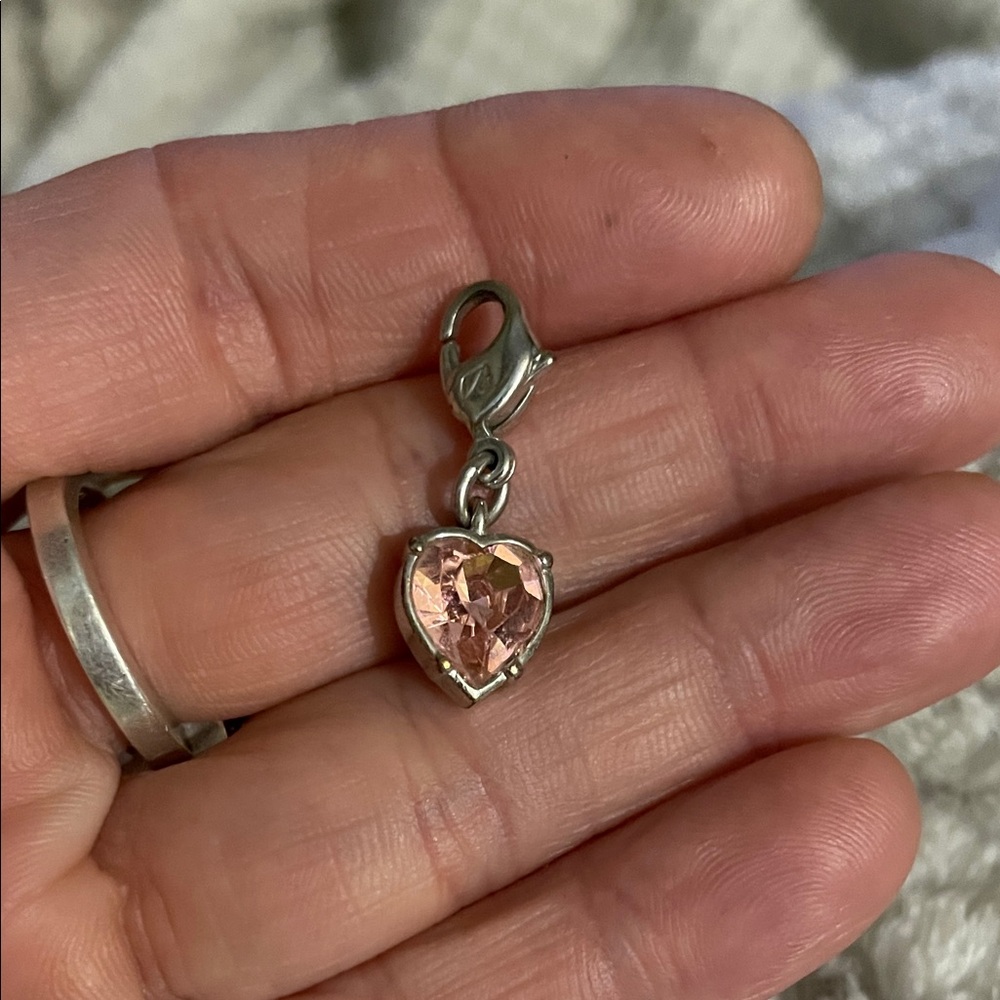 Swavorski Heart-Shaped Pink Crystal Charm Pendant